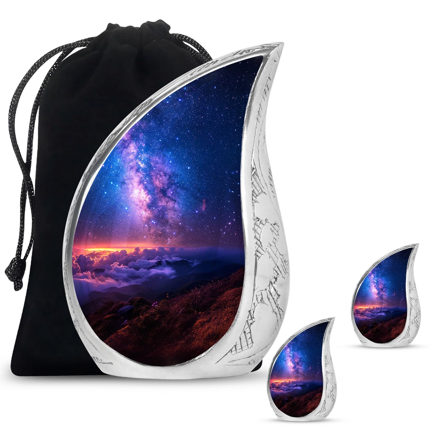 Personalized Galaxy Cremation Urn for Human Ashes - 10-inch, 200 cu in - Yatskia
