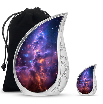 Personalized Galaxy Cremation Urn for Human Ashes - 10-inch, 200 cu in - Yatskia