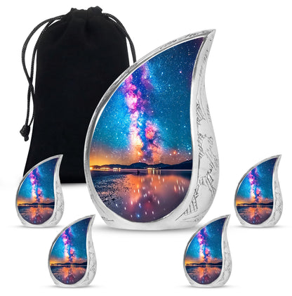 Personalized Galaxy Cremation Urn for Adult - 10-inch, 200 cu in - Yatskia