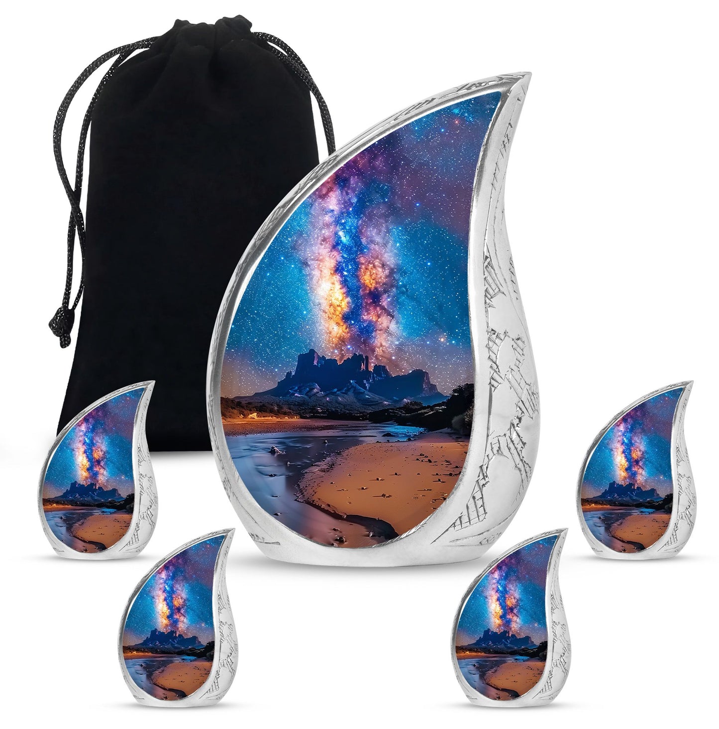 Personalized Galaxy Cremation Urn for Loved One - 10-inch, 200 cu in - Yatskia