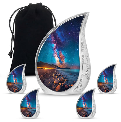 Personalized Galaxy Cremation Urn for Adults - 10-inch, 200 cu in - Yatskia