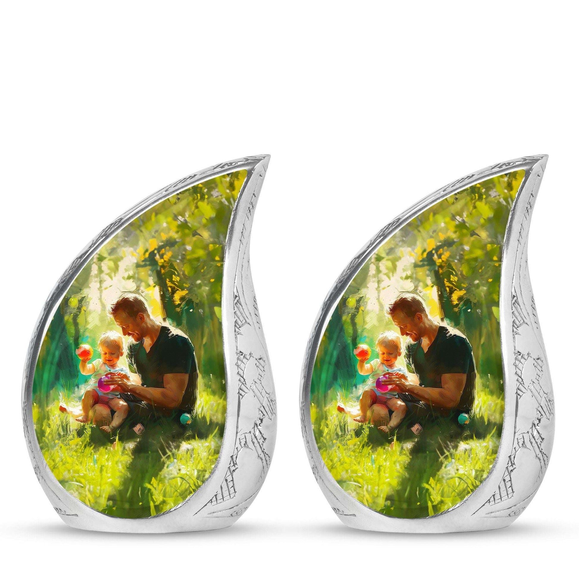 Father & Kids Large & Small Cremation Urns For Human Ashes