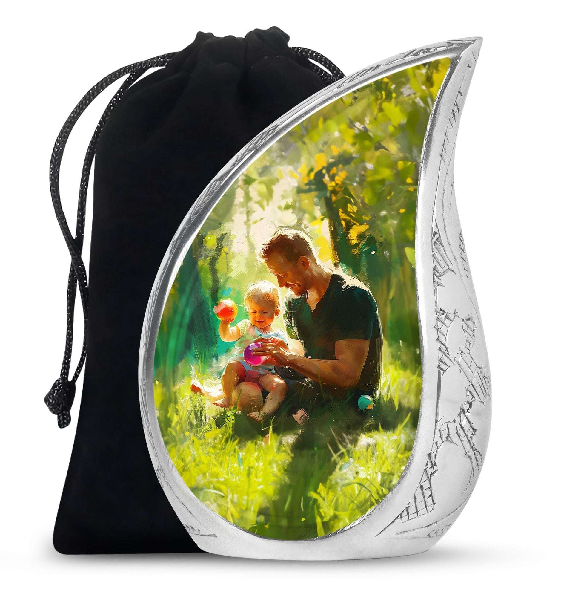 Father & Kids Large & Small Cremation Urns For Human Ashes