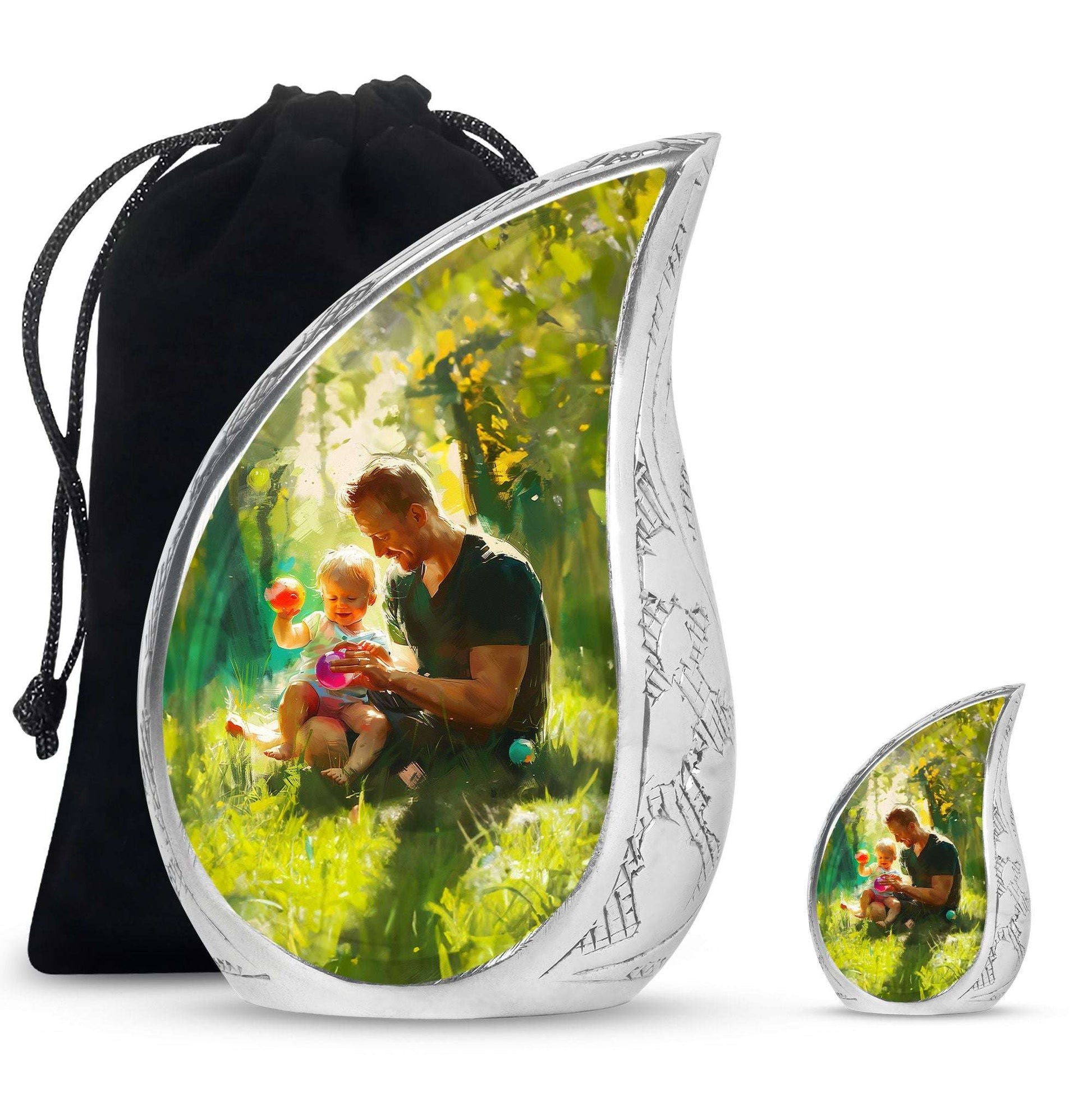 Father & Kids Large & Small Cremation Urns For Human Ashes