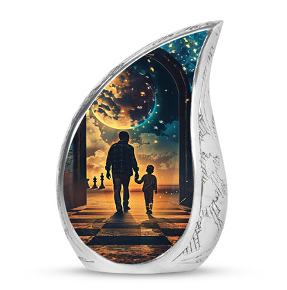 Personalized Father Keepsake Urn for Human Ashes - 10-inch, 200 cu in - Yatskia