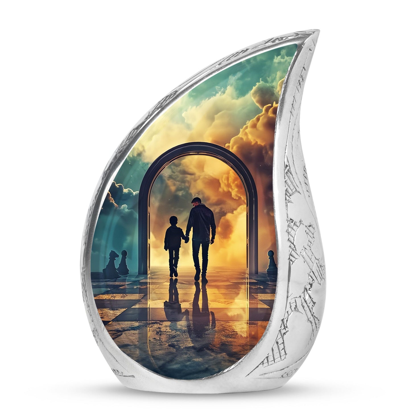 Personalized Father Cremation Urn for Human Ashes - 10-inch, 200 cu in - Yatskia