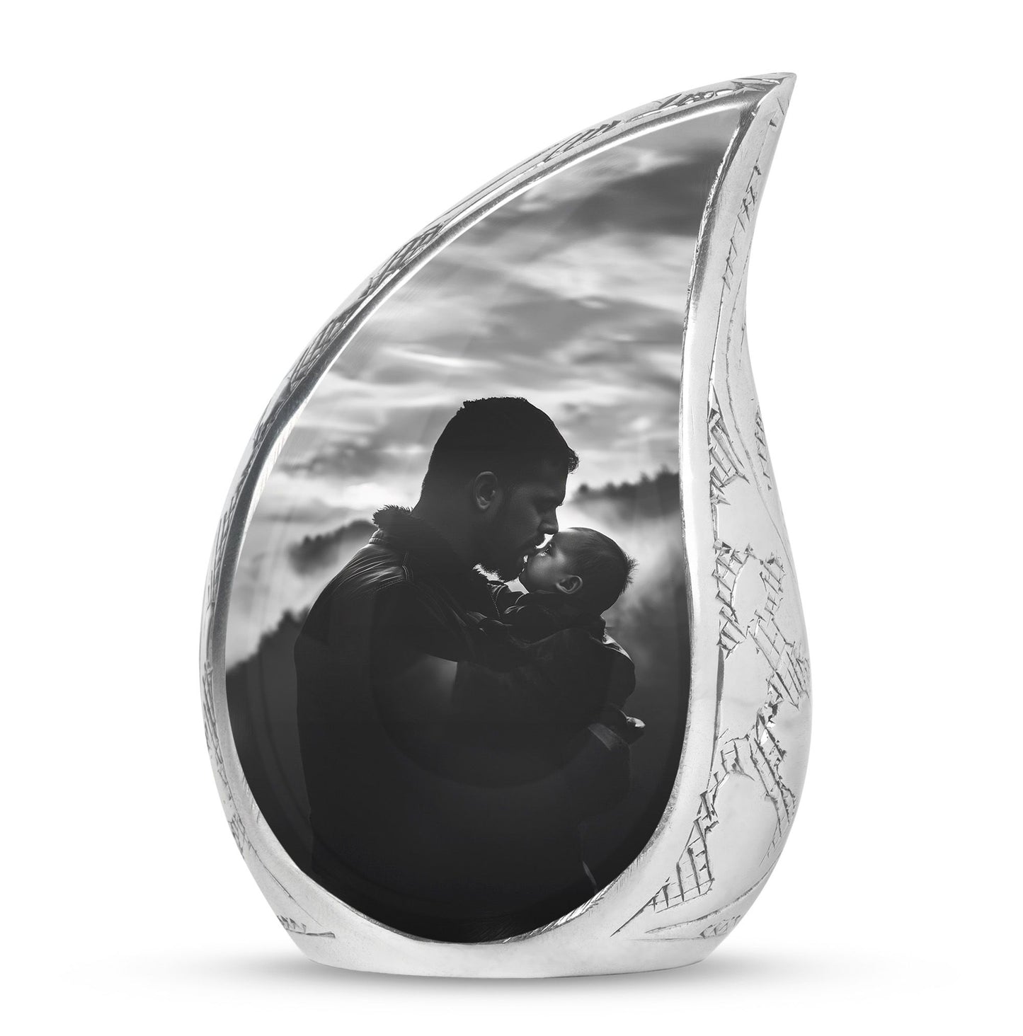 Personalized Father Cremation Urn for Adult - 10-inch, 200 cu in - Yatskia