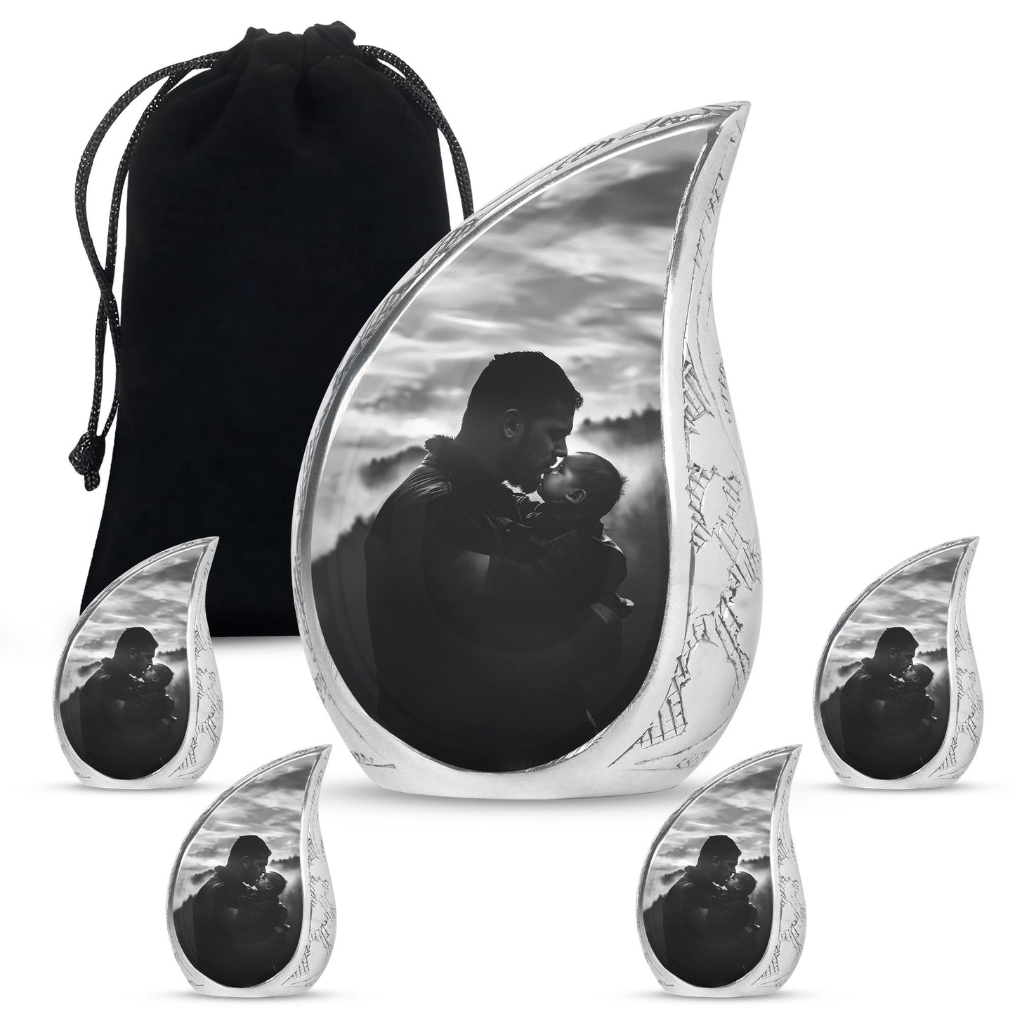 Personalized Father Cremation Urn for Adult - 10-inch, 200 cu in - Yatskia