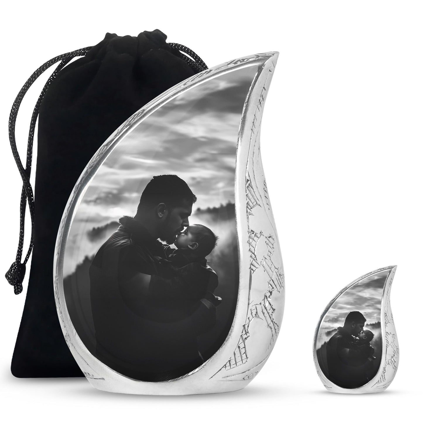 Personalized Father Cremation Urn for Adult - 10-inch, 200 cu in - Yatskia