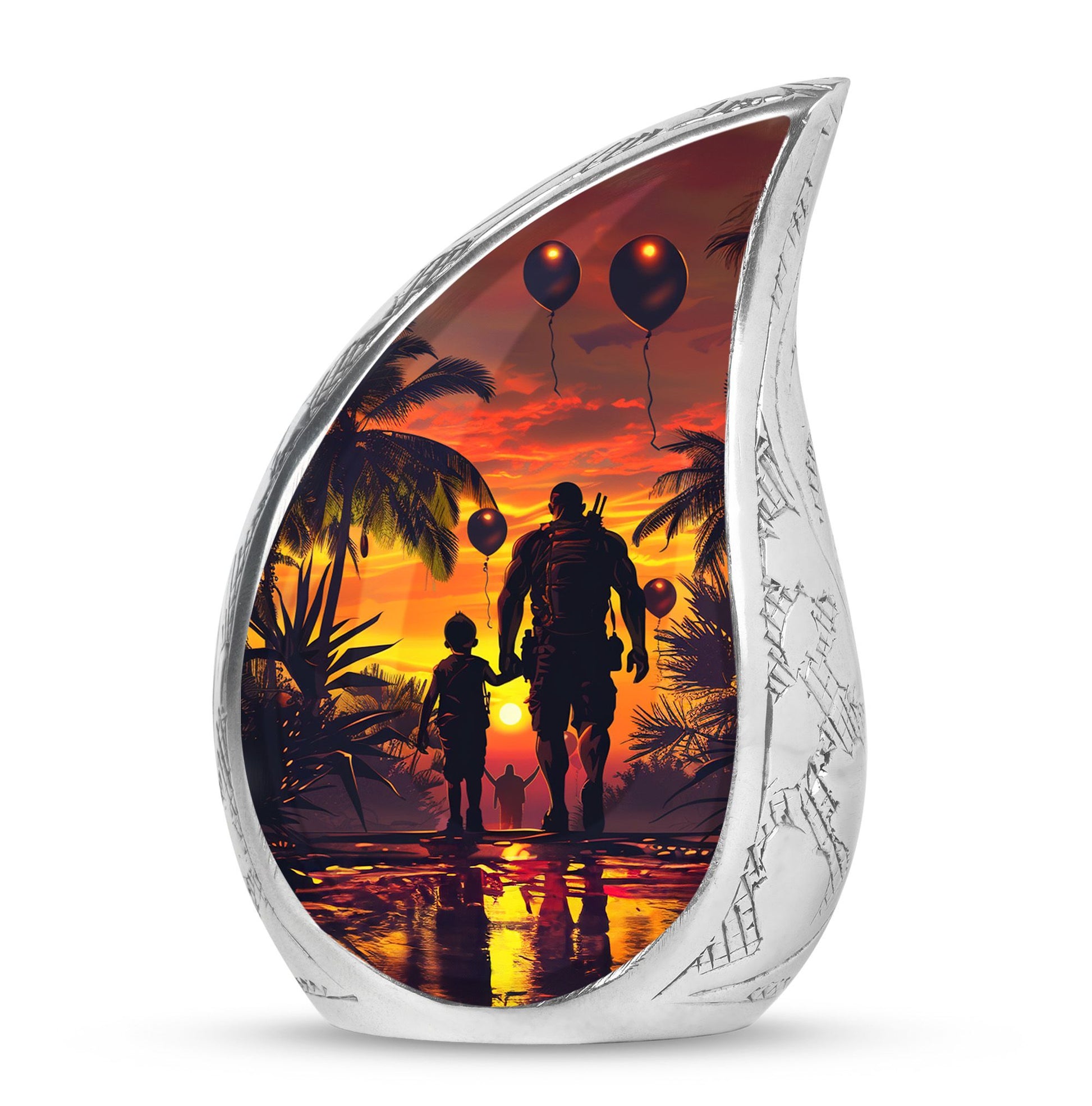 Father and Son Cremation Urns For Human Ashes - Sunset Funeral Urn
