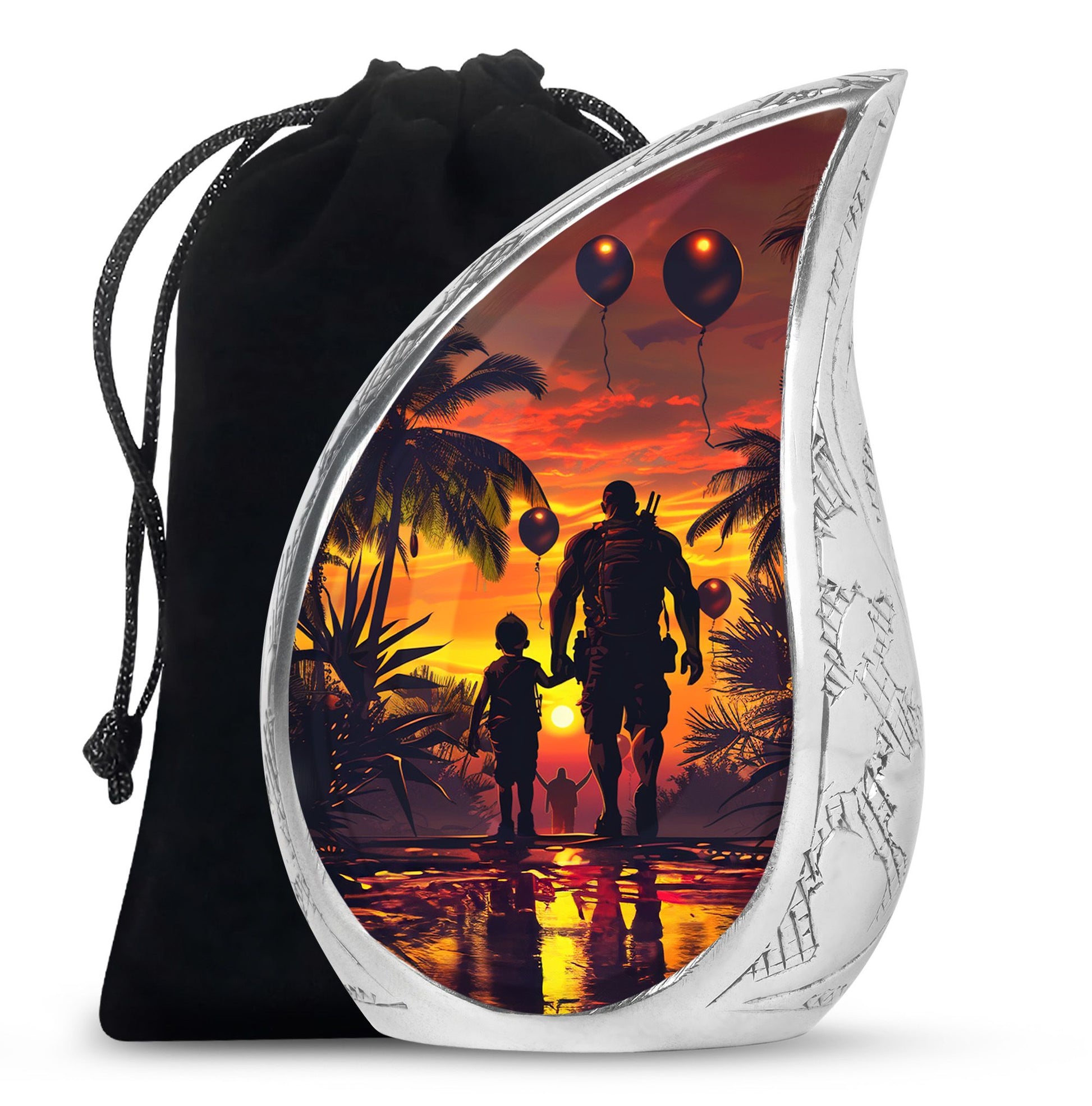 Father and Son Cremation Urns For Human Ashes - Sunset Funeral Urn