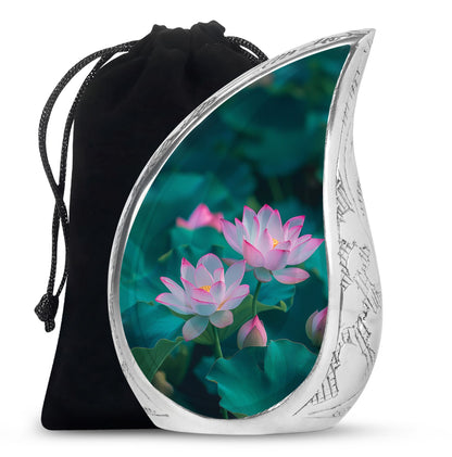 Personalized Flower Cremation Urn for Human Ashes - 10-inch, 200 cu in - Yatskia