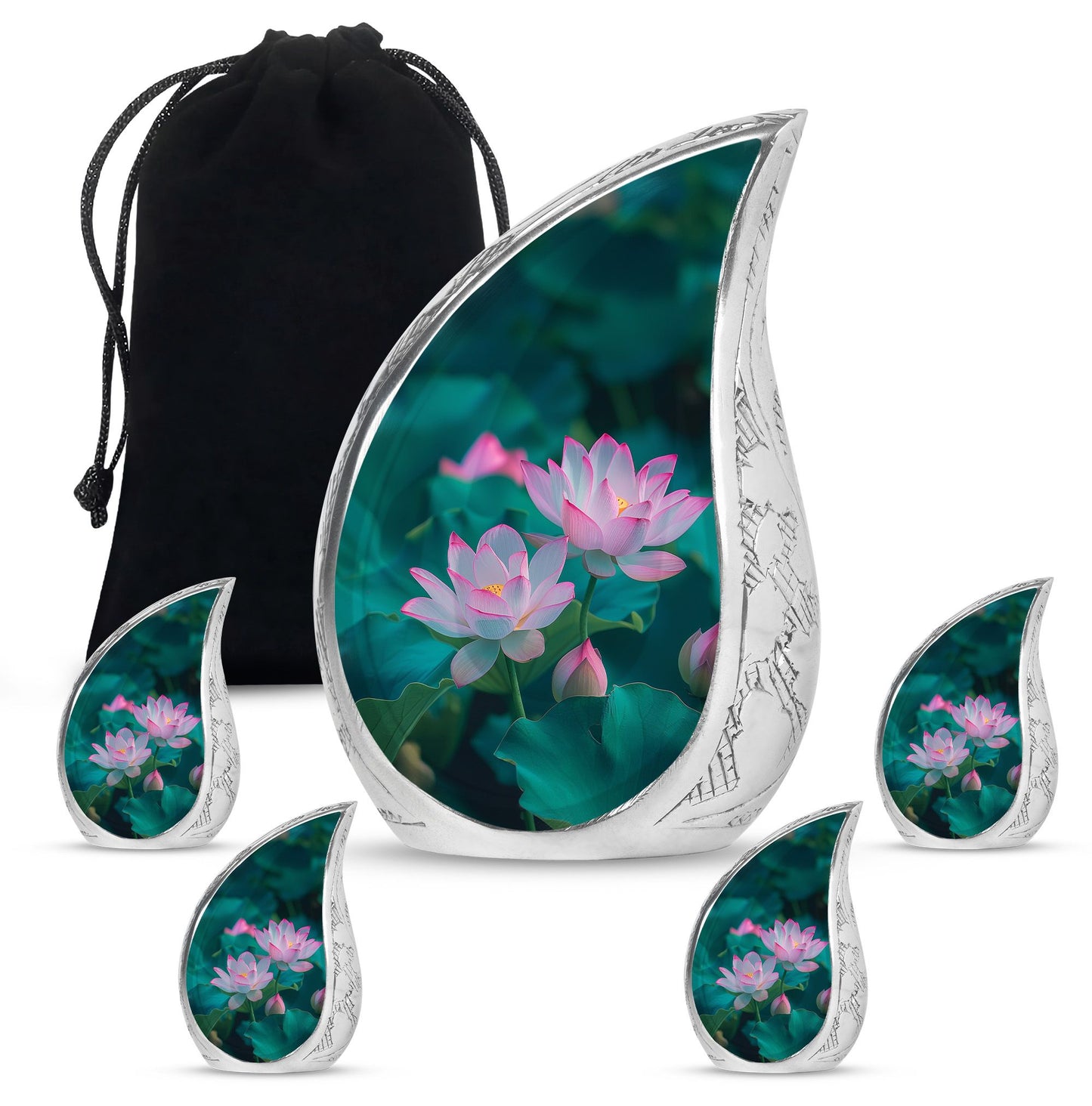 Personalized Flower Cremation Urn for Human Ashes - 10-inch, 200 cu in - Yatskia