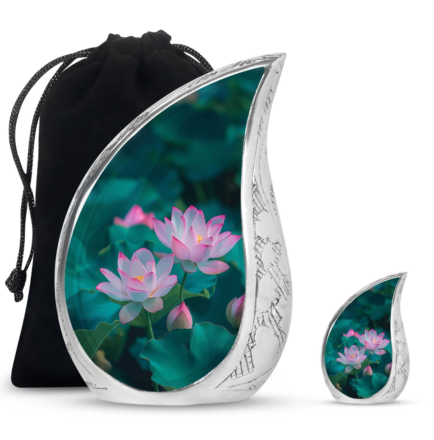 Personalized Flower Cremation Urn for Human Ashes - 10-inch, 200 cu in - Yatskia