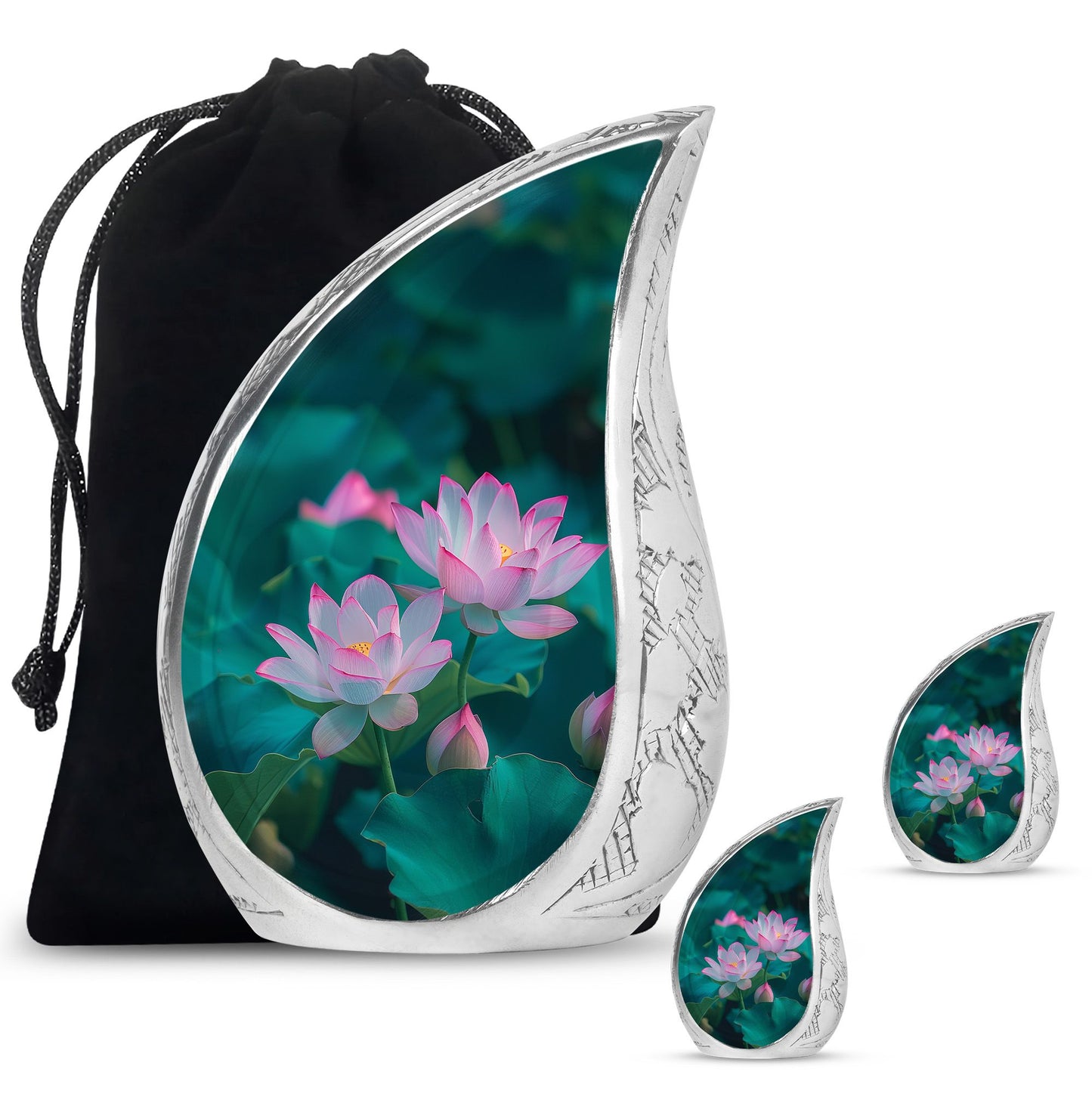 Personalized Flower Cremation Urn for Human Ashes - 10-inch, 200 cu in - Yatskia
