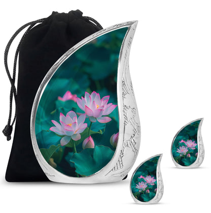 Personalized Flower Cremation Urn for Human Ashes - 10-inch, 200 cu in - Yatskia