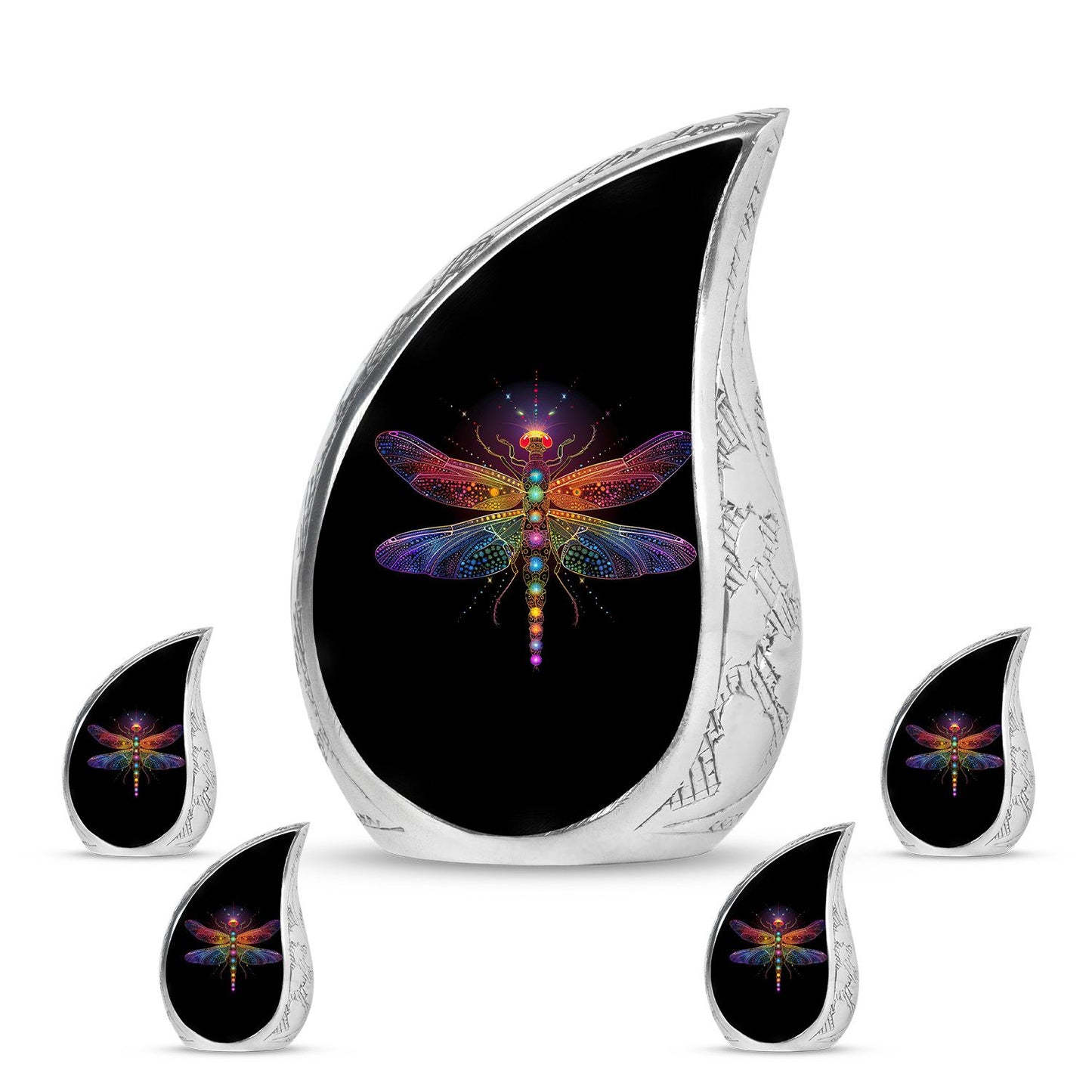 Personalized Dragonfly Cremation Urn for Men & Women - 10-inch, 200 cu in - Yatskia