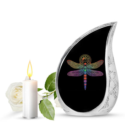 Personalized Dragonfly Memorial Urn for Men - 10-inch, 200 cu in - Yatskia