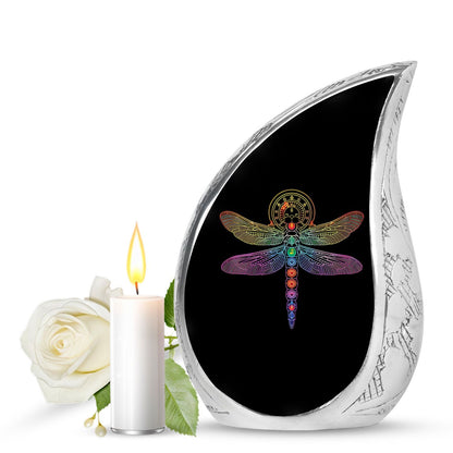 Personalized Dragonfly Memorial Urn for Men - 10-inch, 200 cu in - Yatskia