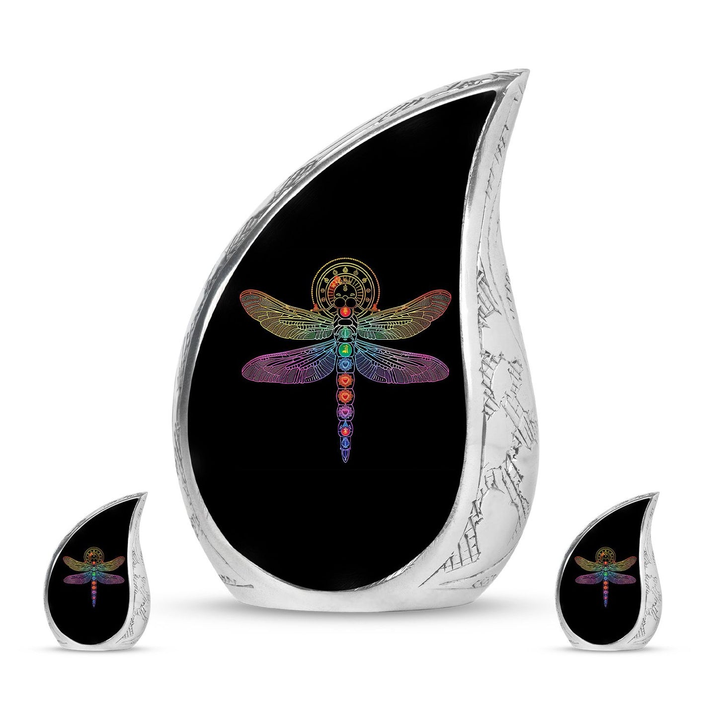 Personalized Dragonfly Memorial Urn for Men - 10-inch, 200 cu in - Yatskia