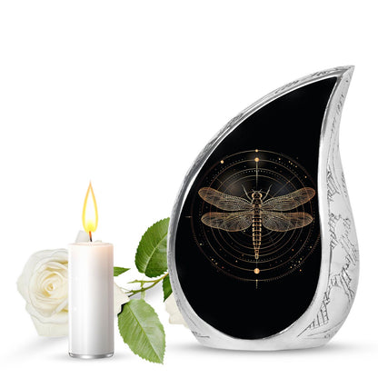 Personalized Dragonfly Cremation Urn for Human Ashes - 10-inch, 200 cu in - Yatskia