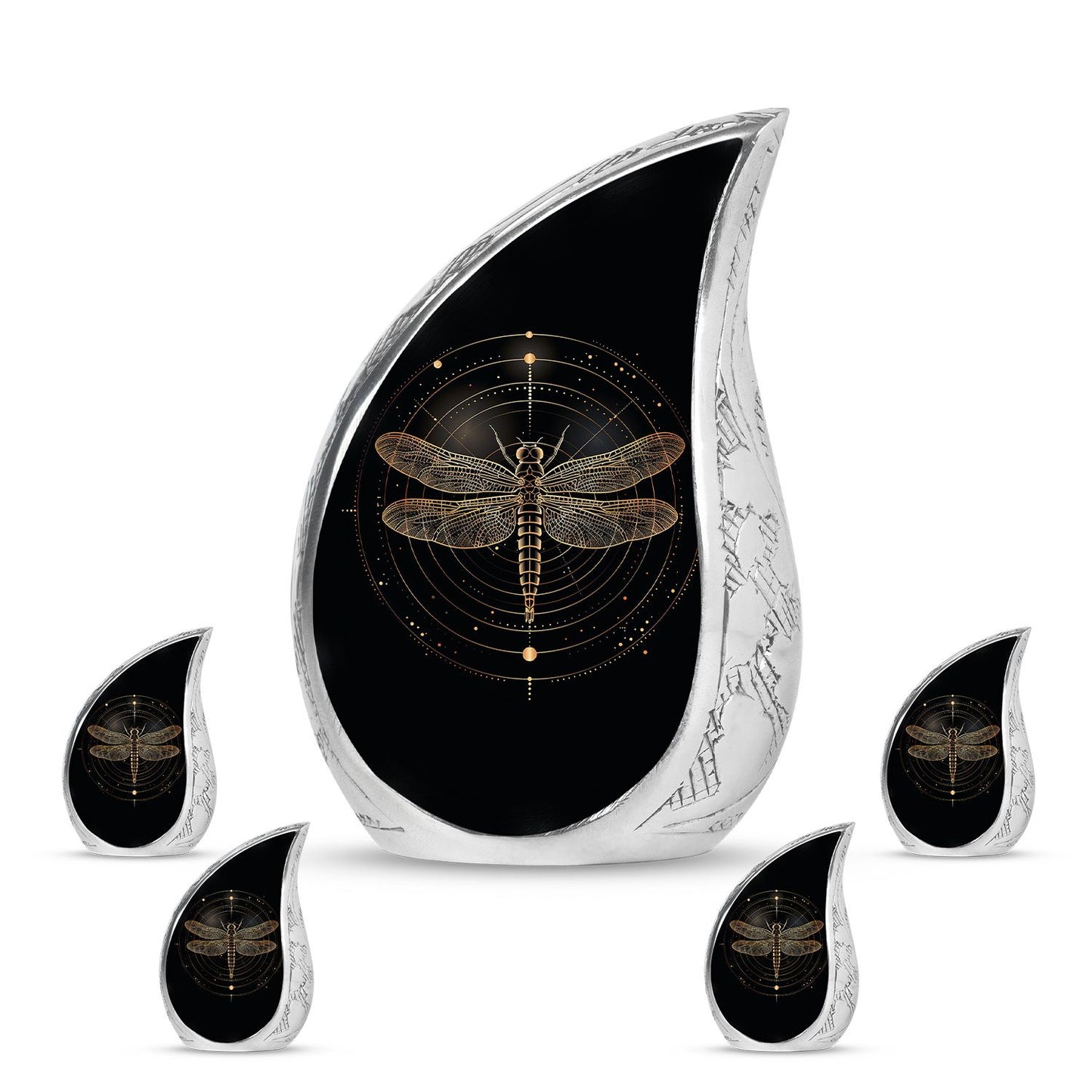 Personalized Dragonfly Cremation Urn for Human Ashes - 10-inch, 200 cu in - Yatskia