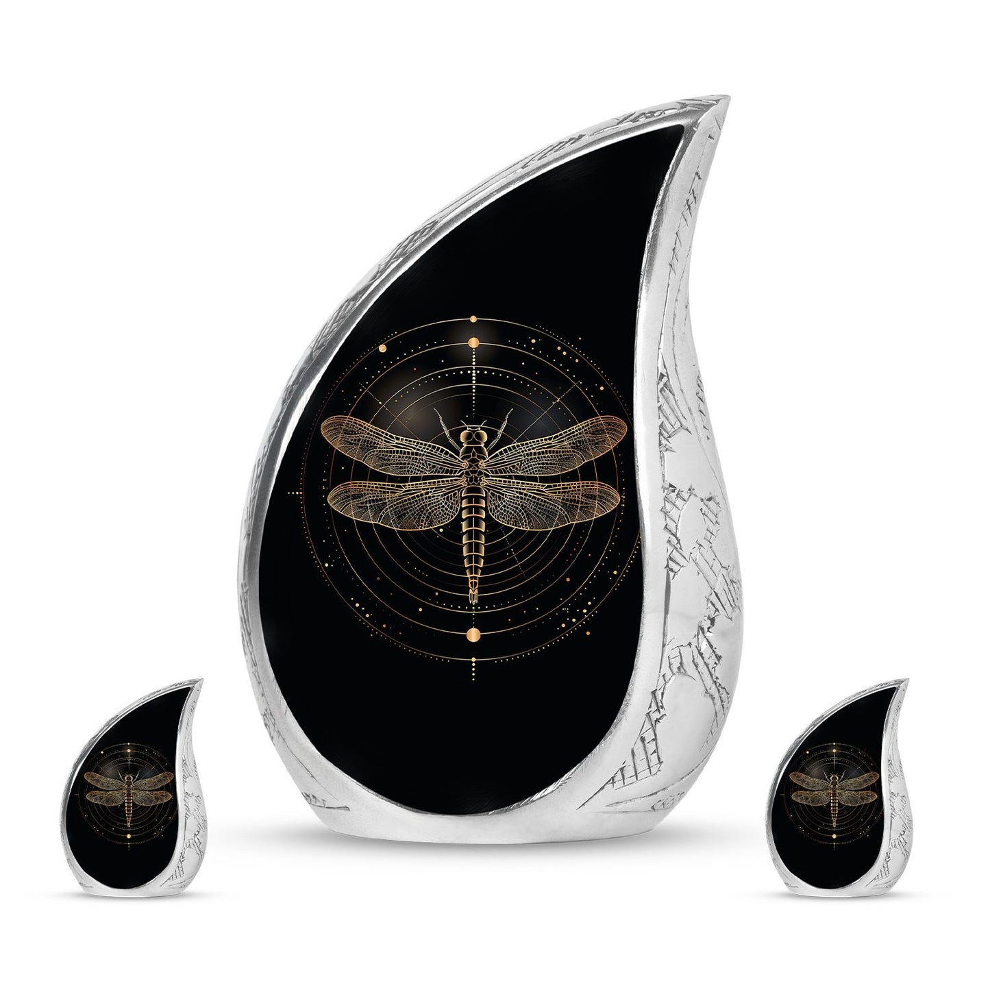 Personalized Dragonfly Cremation Urn for Human Ashes - 10-inch, 200 cu in - Yatskia