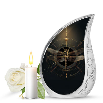 Personalized Dragonfly Cremation Urn for Human Ashes - 10-inch, 200 cu in - Yatskia