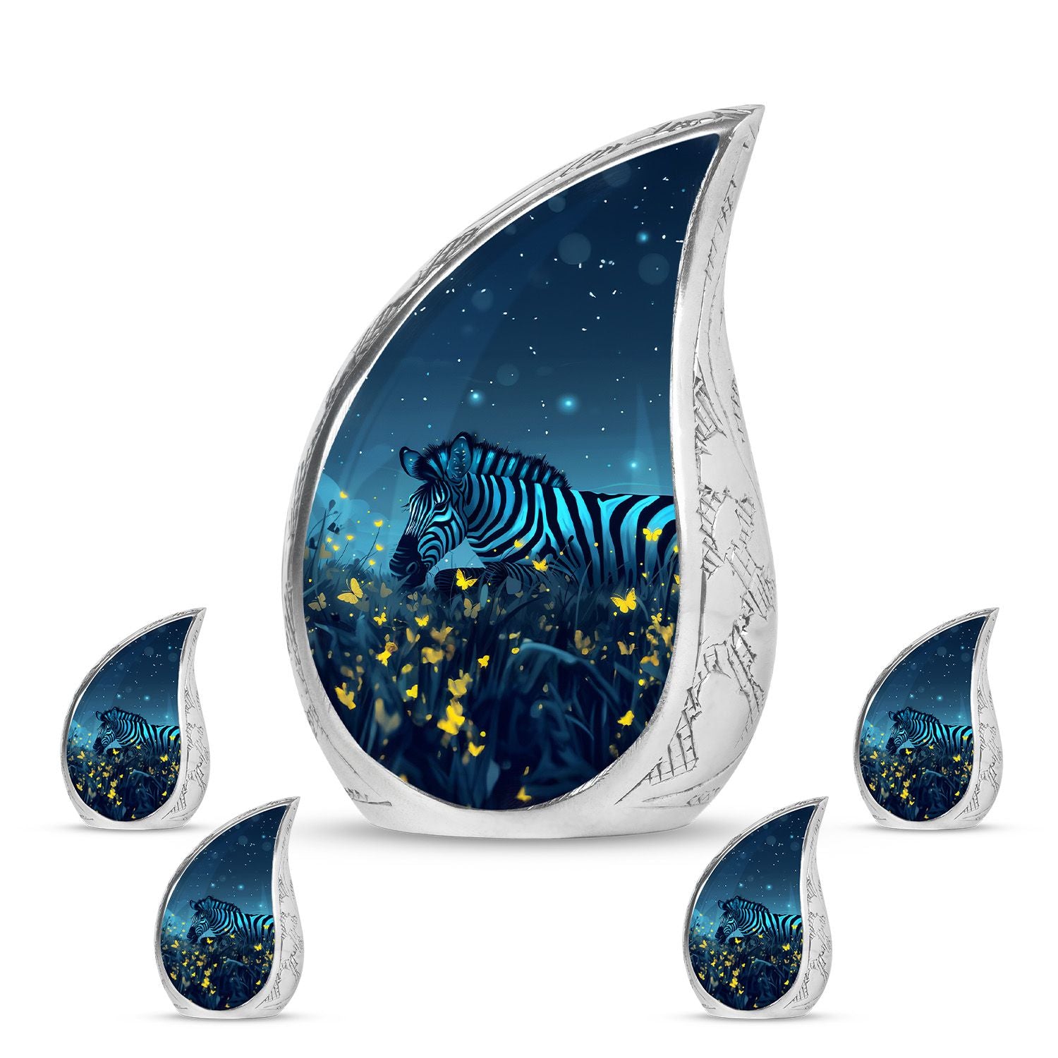 Zebra Metal Urns For Human Ashes Funeral, Ashes Cremation Urn