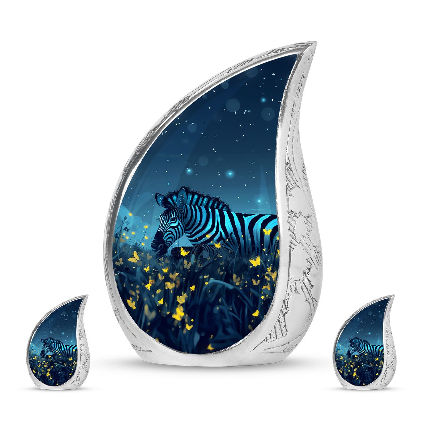 Zebra Metal Urns For Human Ashes Funeral, Ashes Cremation Urn