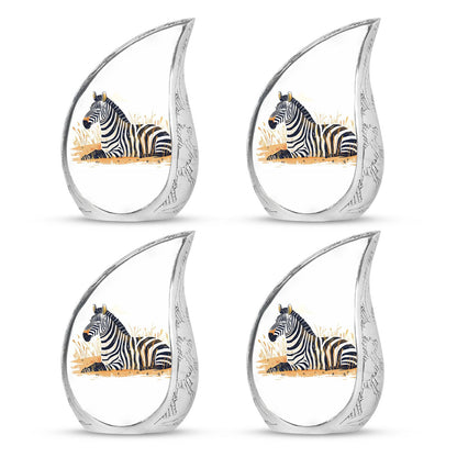 Personalized Zebra Cremation Urn for Human Ashes - 10-inch, 200 cu in - Yatskia