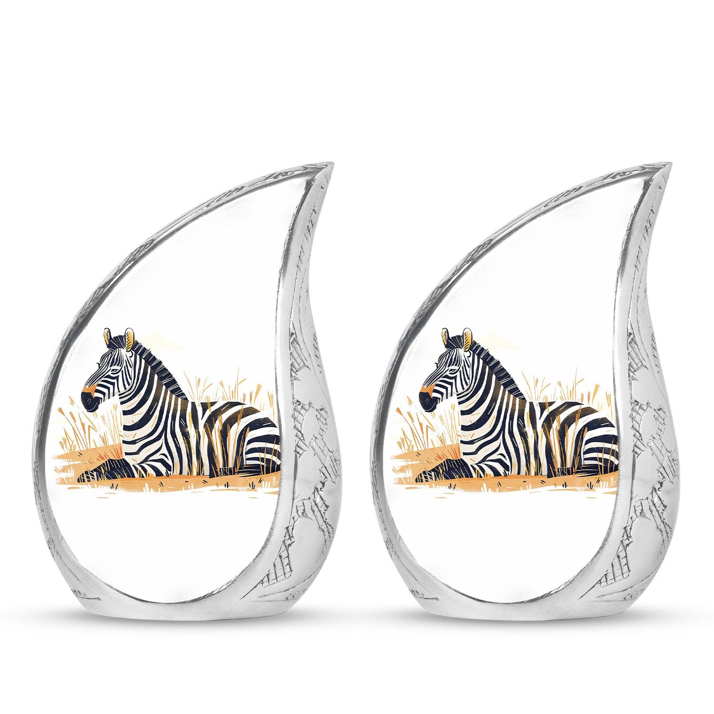 Personalized Zebra Cremation Urn for Human Ashes - 10-inch, 200 cu in - Yatskia