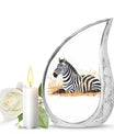 Zebra Double Urns Large Funeral, Ashes Urn For Ashes