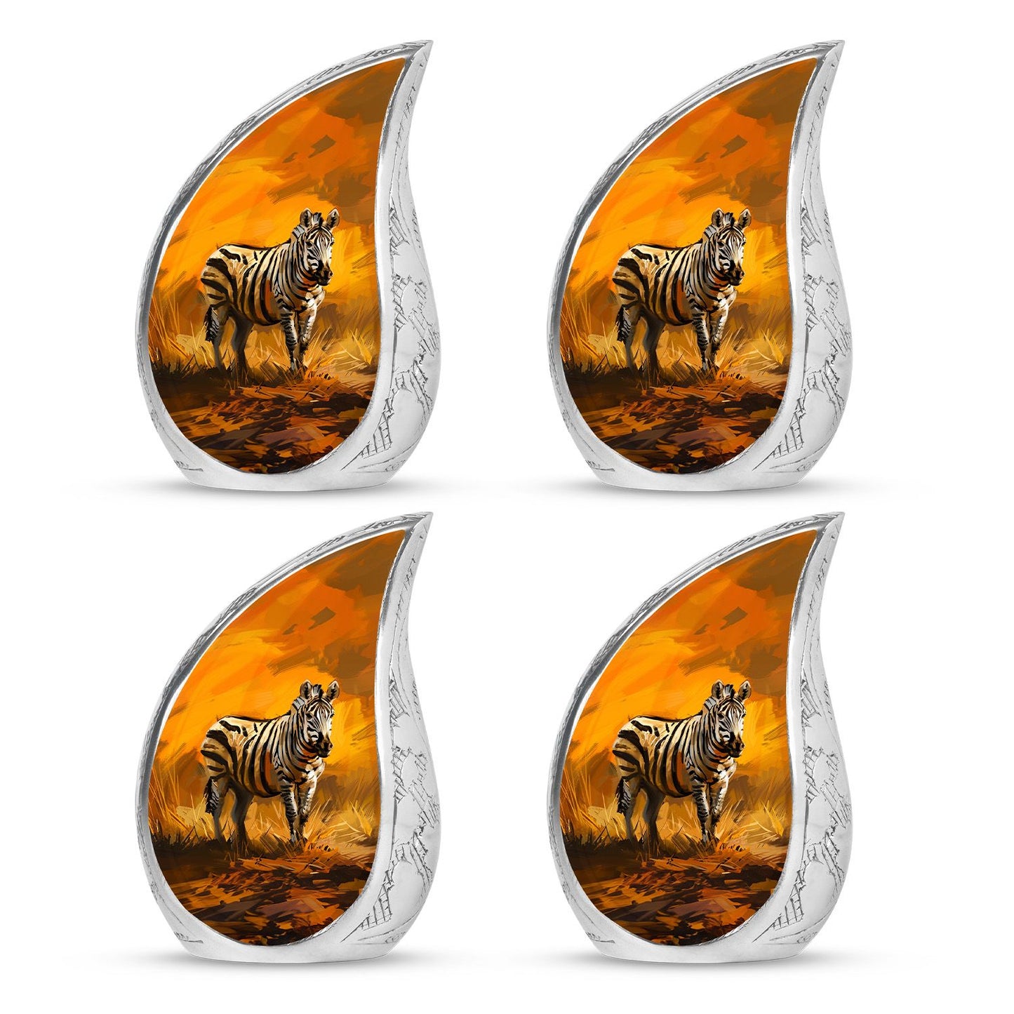 Personalized Zebra Cremation Urn for Human Ashes - 10-inch, 200 cu in - Yatskia