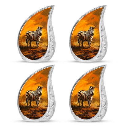 Personalized Zebra Cremation Urn for Human Ashes - 10-inch, 200 cu in - Yatskia