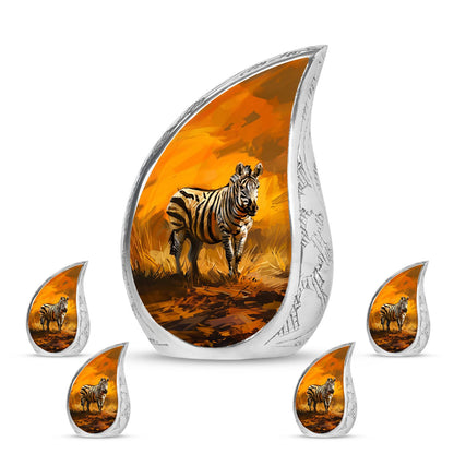 Personalized Zebra Cremation Urn for Human Ashes - 10-inch, 200 cu in - Yatskia