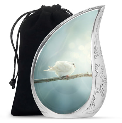 Personalized Bird Memorial Urn for Human Ashes - 10-inch, 200 cu in - Yatskia