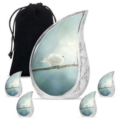 Personalized Bird Memorial Urn for Human Ashes - 10-inch, 200 cu in - Yatskia
