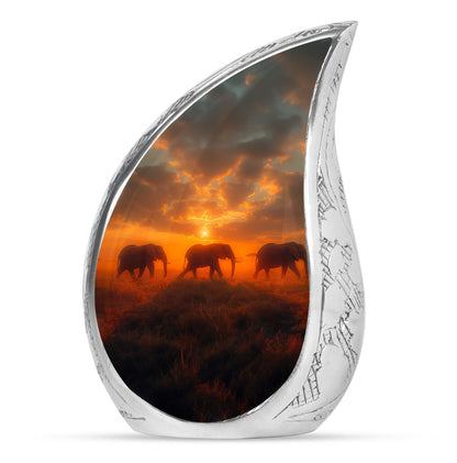 Personalized Elephant Cremation Urn for Men & Women - 10-inch, 200 cu in - Yatskia