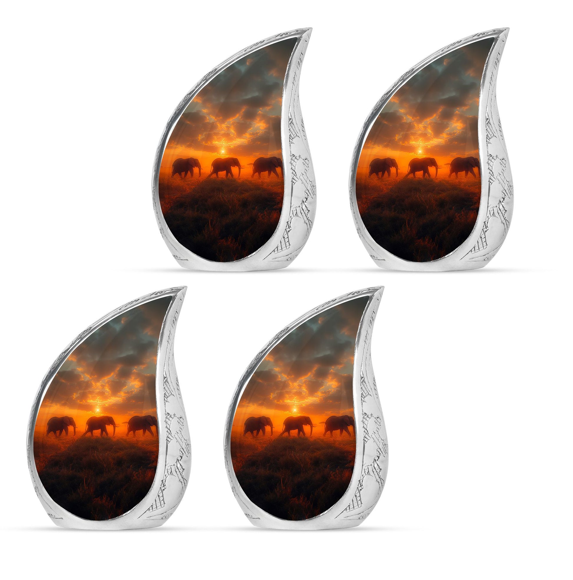 Elephant Family Unique Urns Funeral, Ashes Memorial Urn