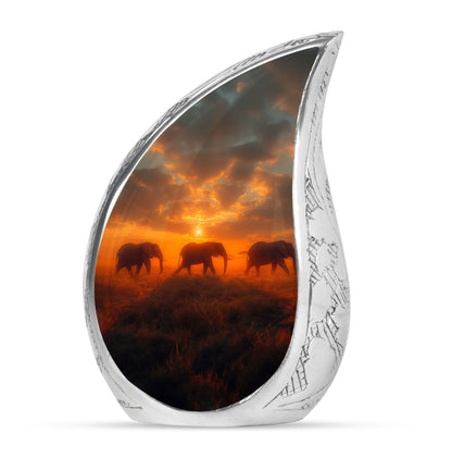 Personalized Elephant Cremation Urn for Men & Women - 10-inch, 200 cu in - Yatskia