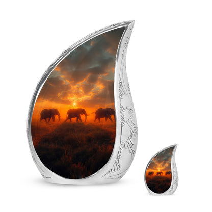 Personalized Elephant Cremation Urn for Men & Women - 10-inch, 200 cu in - Yatskia