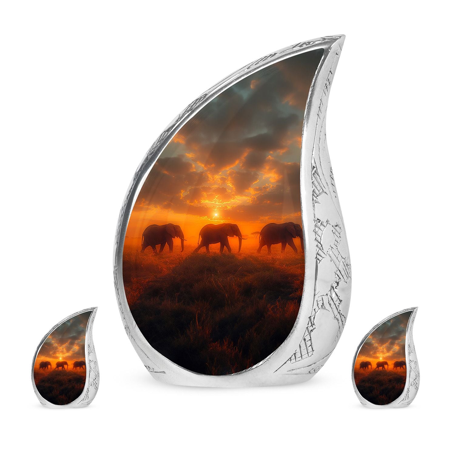 Elephant Family Unique Urns Funeral, Ashes Memorial Urn