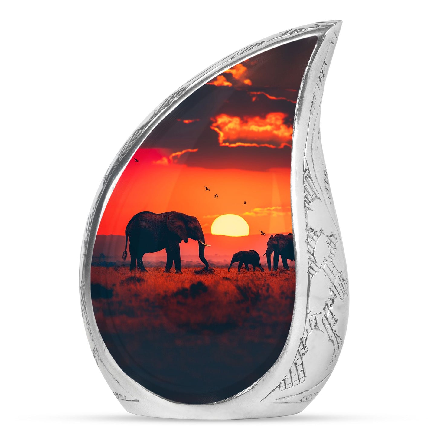 Personalized Elephant Keepsake Urn for Human Ashes - 10-inch, 200 cu in - Yatskia