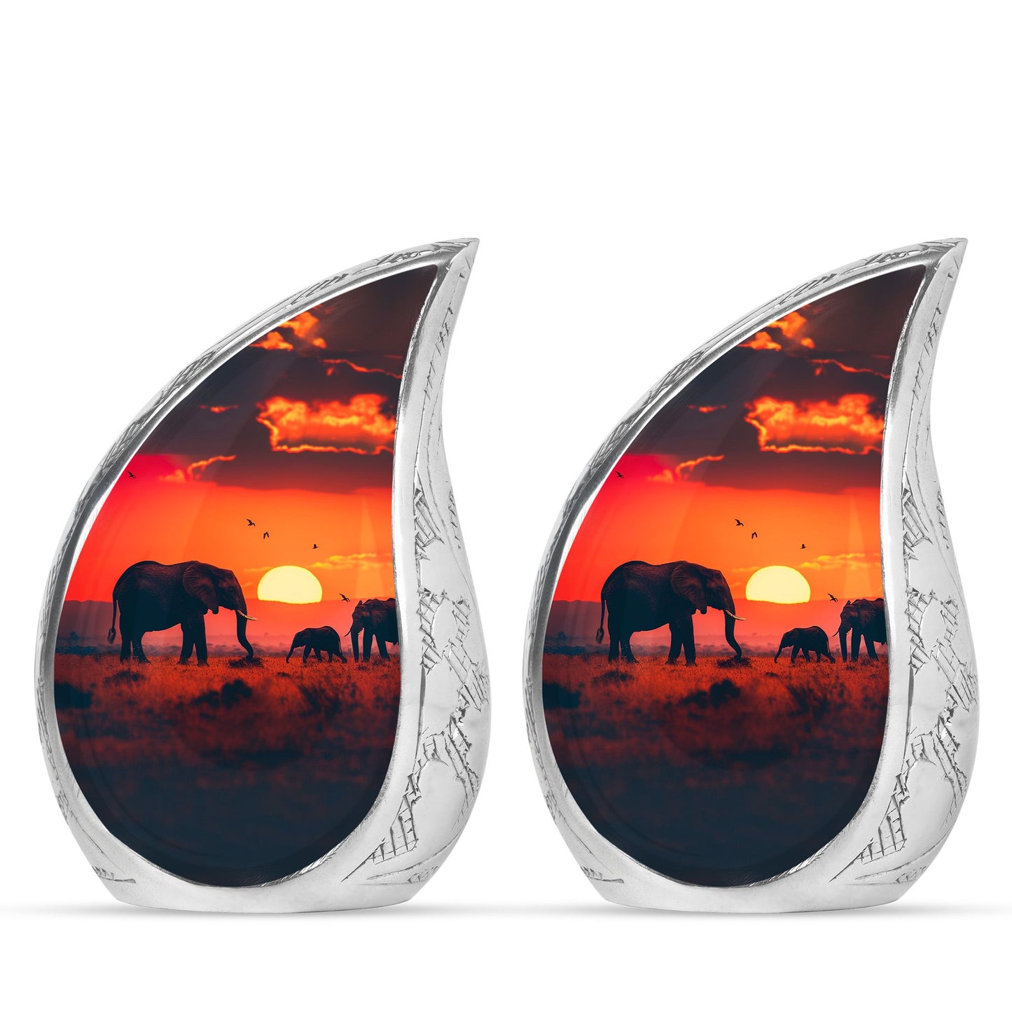 Personalized Elephant Keepsake Urn for Human Ashes - 10-inch, 200 cu in - Yatskia