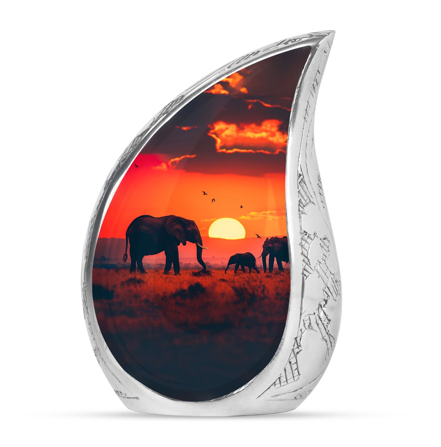 Personalized Elephant Keepsake Urn for Human Ashes - 10-inch, 200 cu in - Yatskia