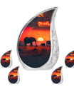 Elephant Family Medium Size Urn Funeral, Ashes Urn