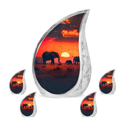 Personalized Elephant Keepsake Urn for Human Ashes - 10-inch, 200 cu in - Yatskia