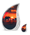 Elephant Family Medium Size Urn Funeral, Ashes Urn
