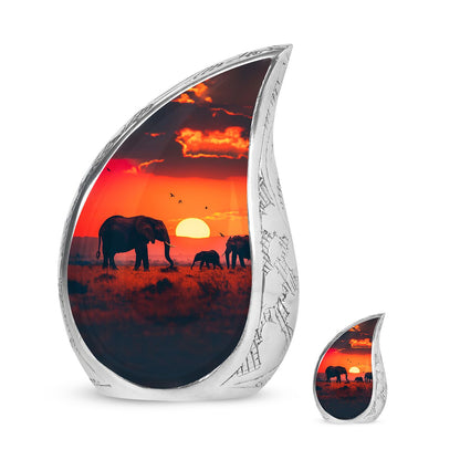 Personalized Elephant Keepsake Urn for Human Ashes - 10-inch, 200 cu in - Yatskia